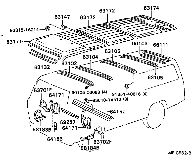 63102-95401 PANEL, WINDSHIELD HEADER, INNER product image