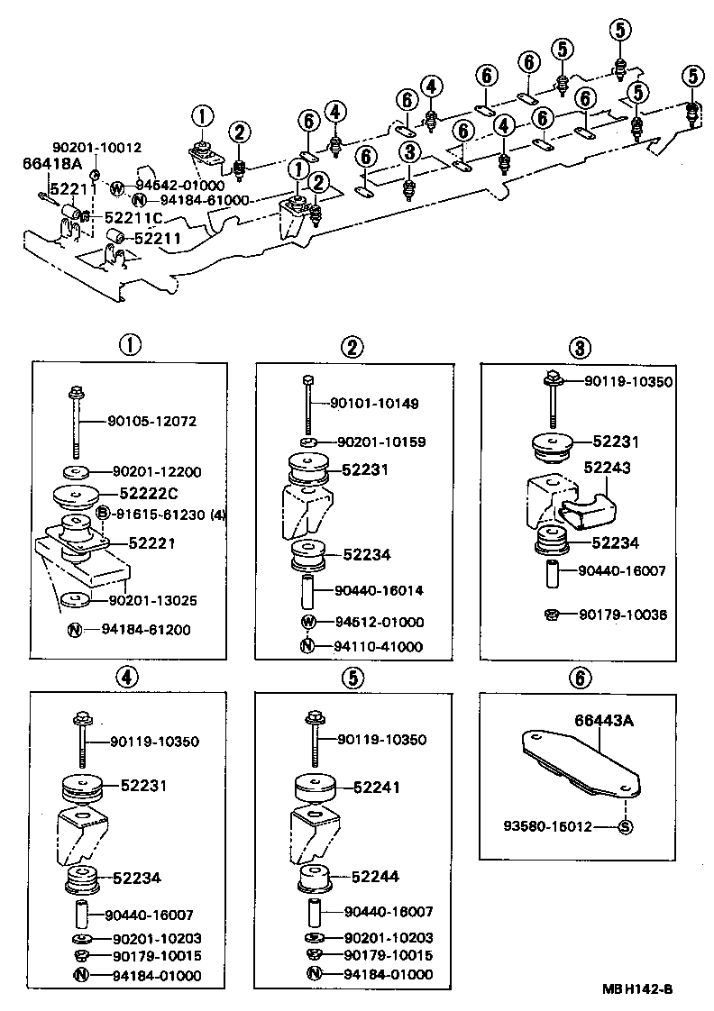 52203-36060 CUSHION, BODY MOUNT, NO.3 UPPER product image