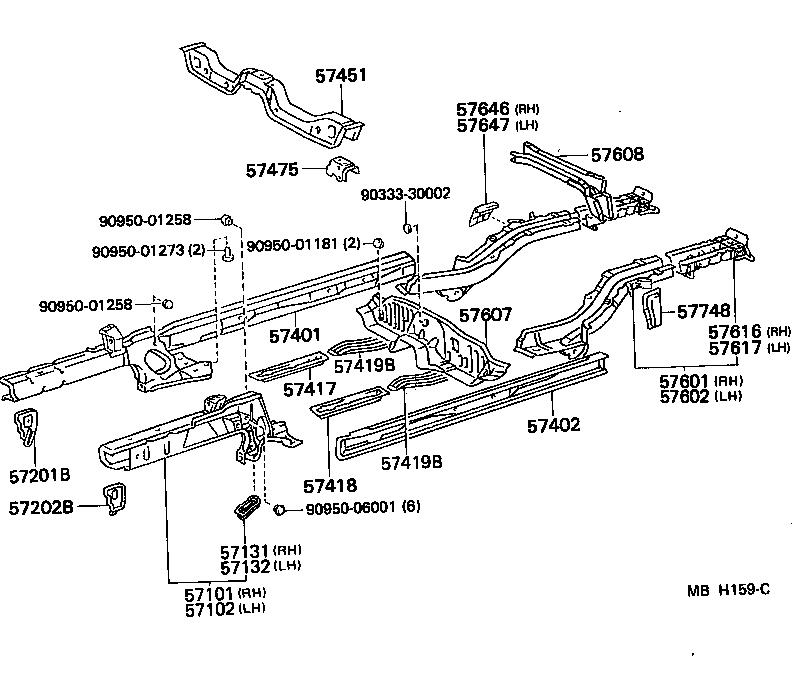 57102-10171 MEMBER SUB-ASSY, FRONT SIDE, LH product image