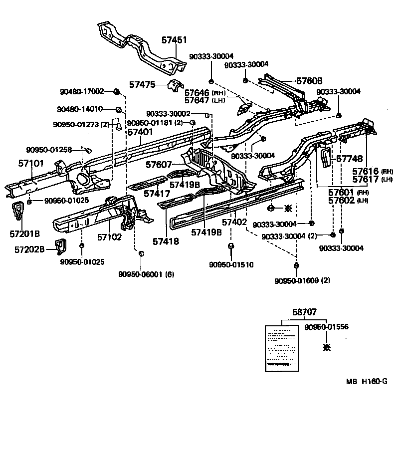 57102-10290 MEMBER SUB-ASSY, FRONT SIDE, LH product image