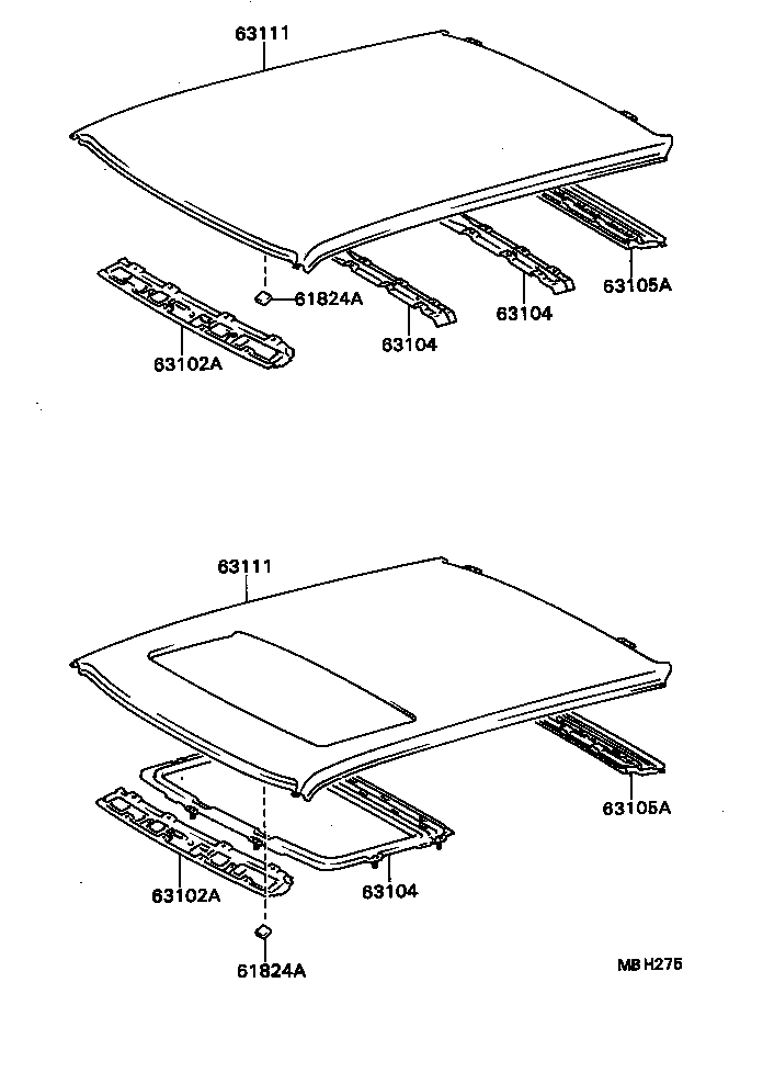 63111-12290 PANEL, ROOF product image