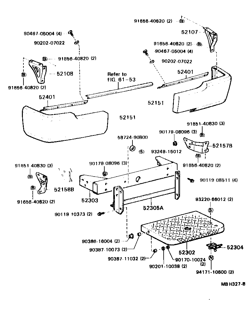 52107-90B02 BUMPER ASSY, REAR product image