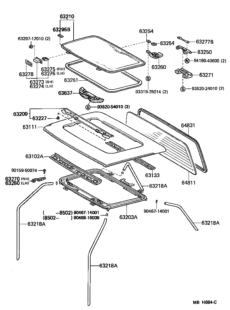 63141-17010 REINFORCEMENT SUB-ASSY, ROOF PANEL, CENTER product image