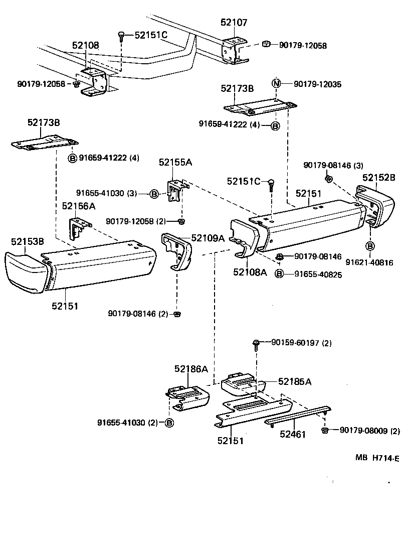 52155-60030 SUPPORT, REAR BUMPER SIDE, RH product image
