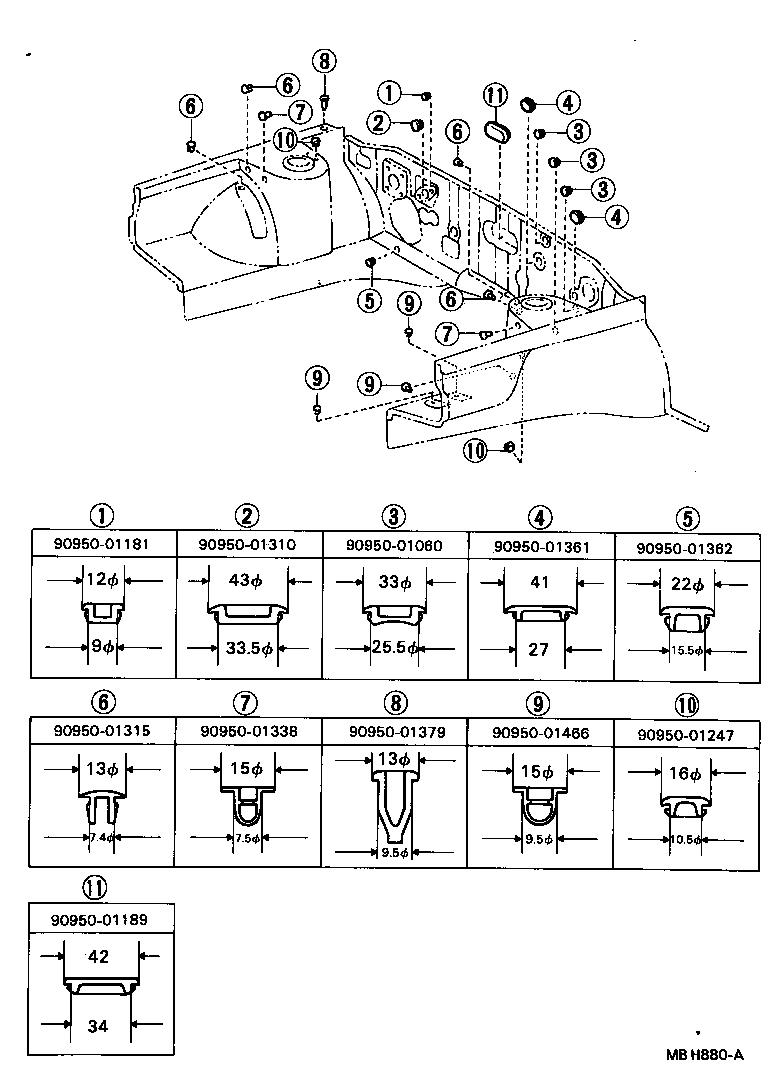 53184-22020 SEAL, HEADLAMP COVER, LH product image