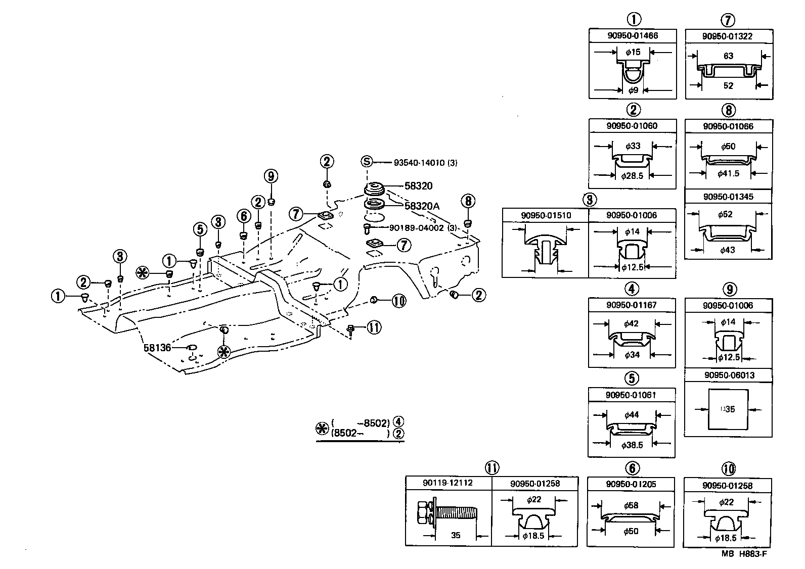 51203-22020 BRACKET SUB-ASSY, CENTER BEARING SUPPORT product image