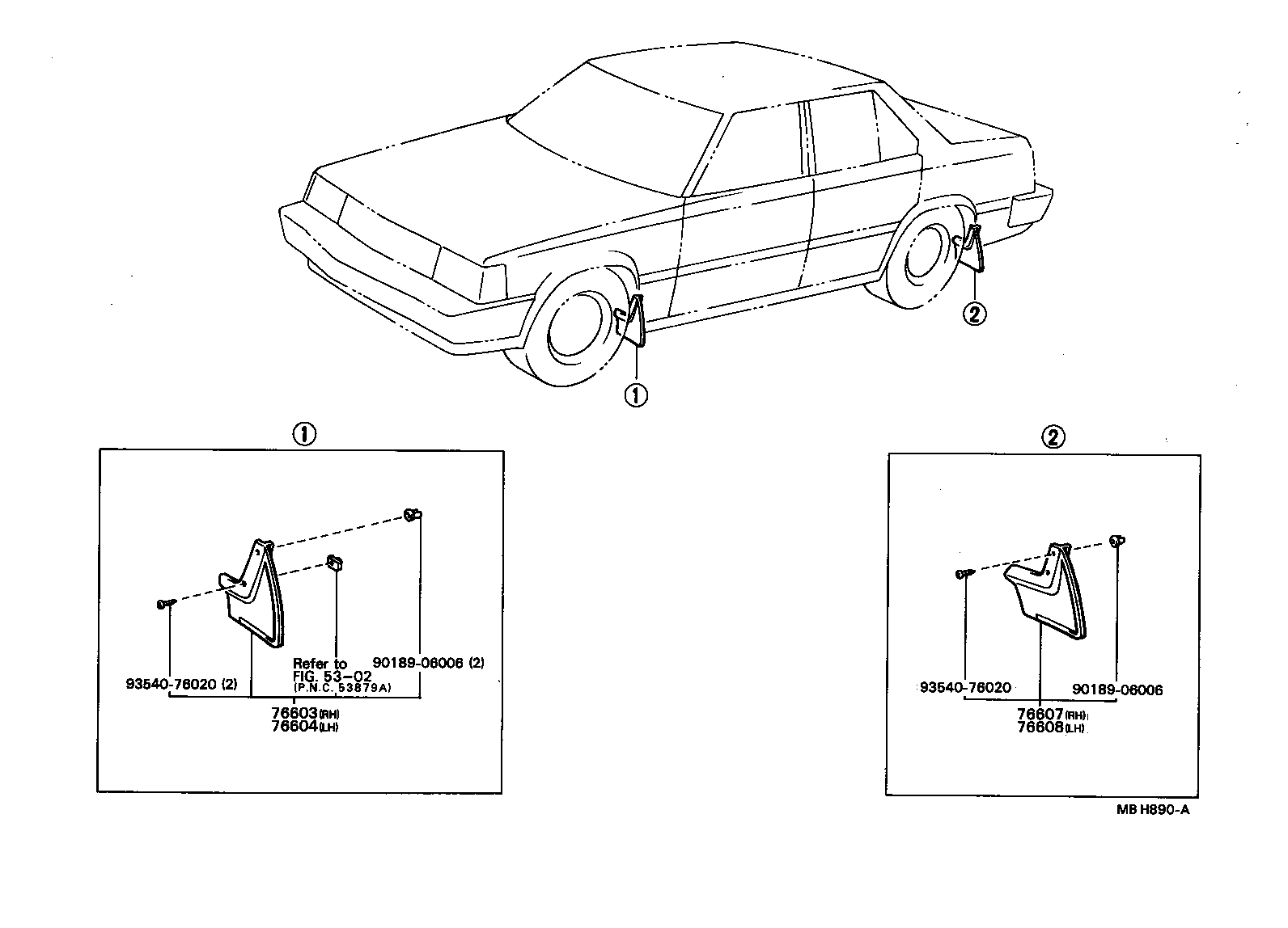 76607-29035 MUDGUARD SUB-ASSY, QUARTER PANEL, REAR RH product image