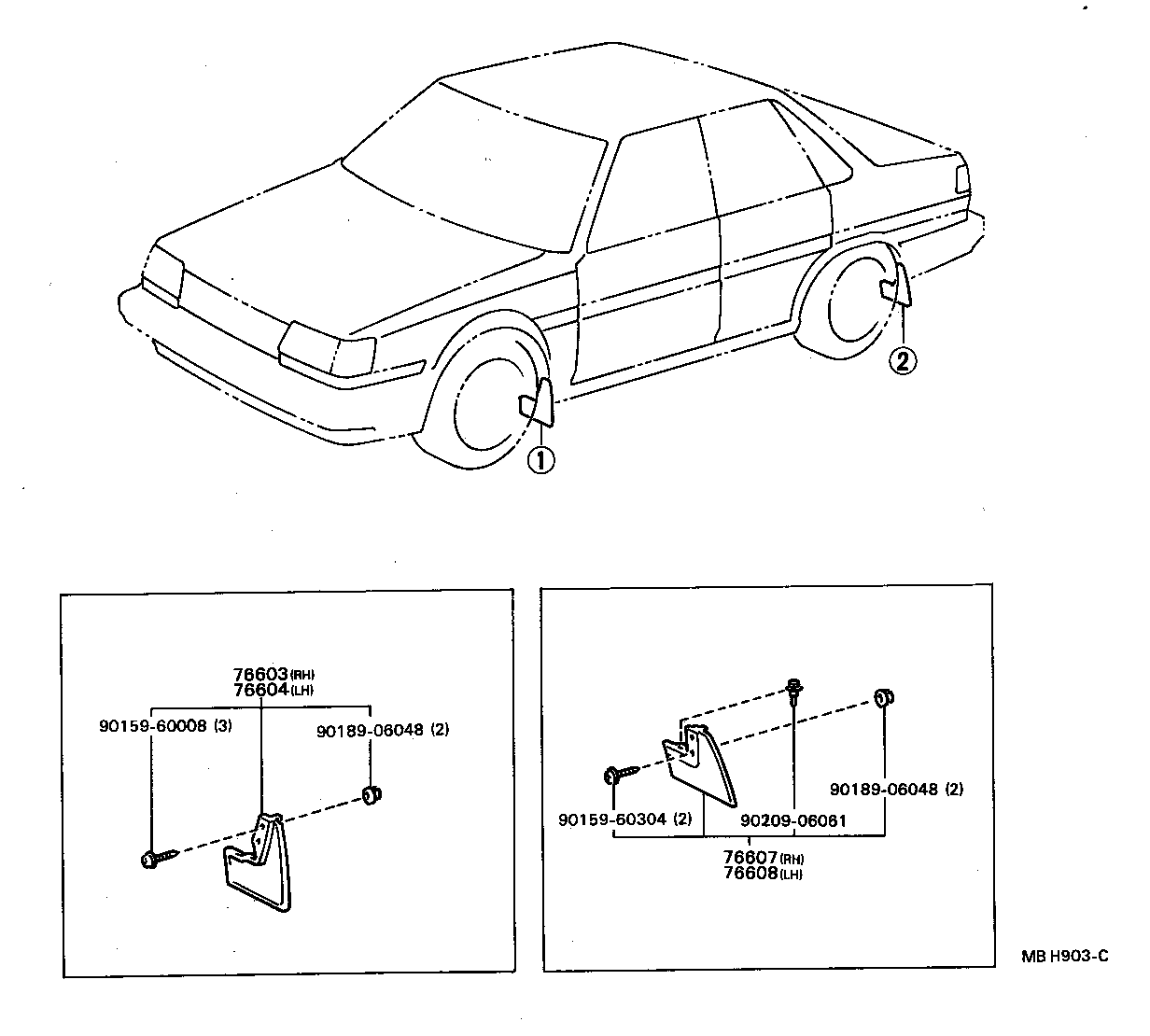 76622-29015 MUDGUARD SUB-ASSY, FRONT FENDER, LH product image