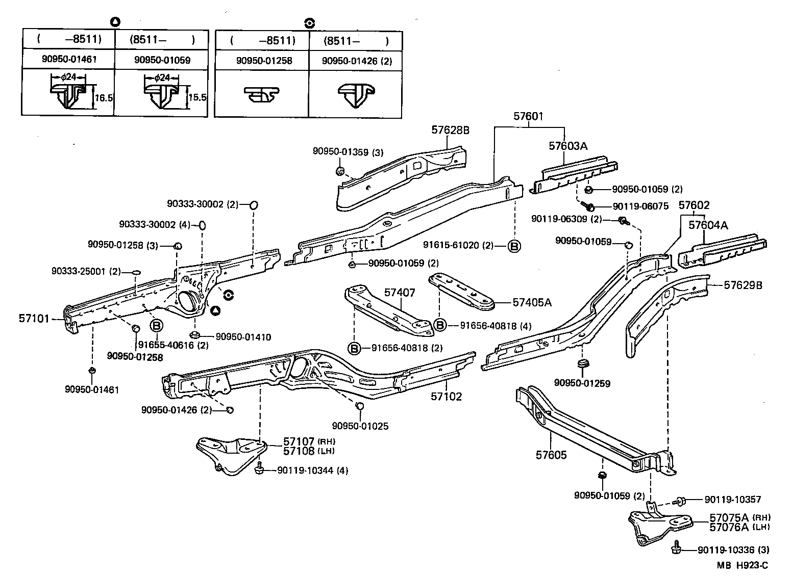 57102-17902 MEMBER SUB-ASSY, FRONT SIDE, LH product image