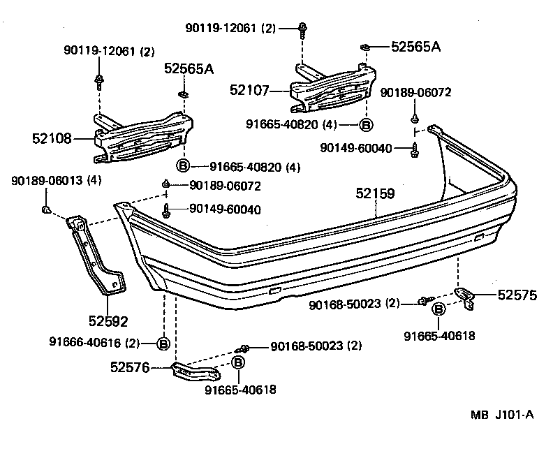52592-12010 SEAL, REAR BUMPER SIDE, LH product image