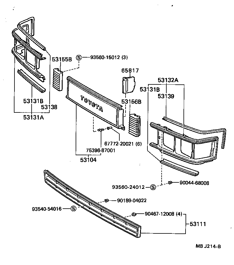 53111-28030 GRILLE, RADIATOR product image