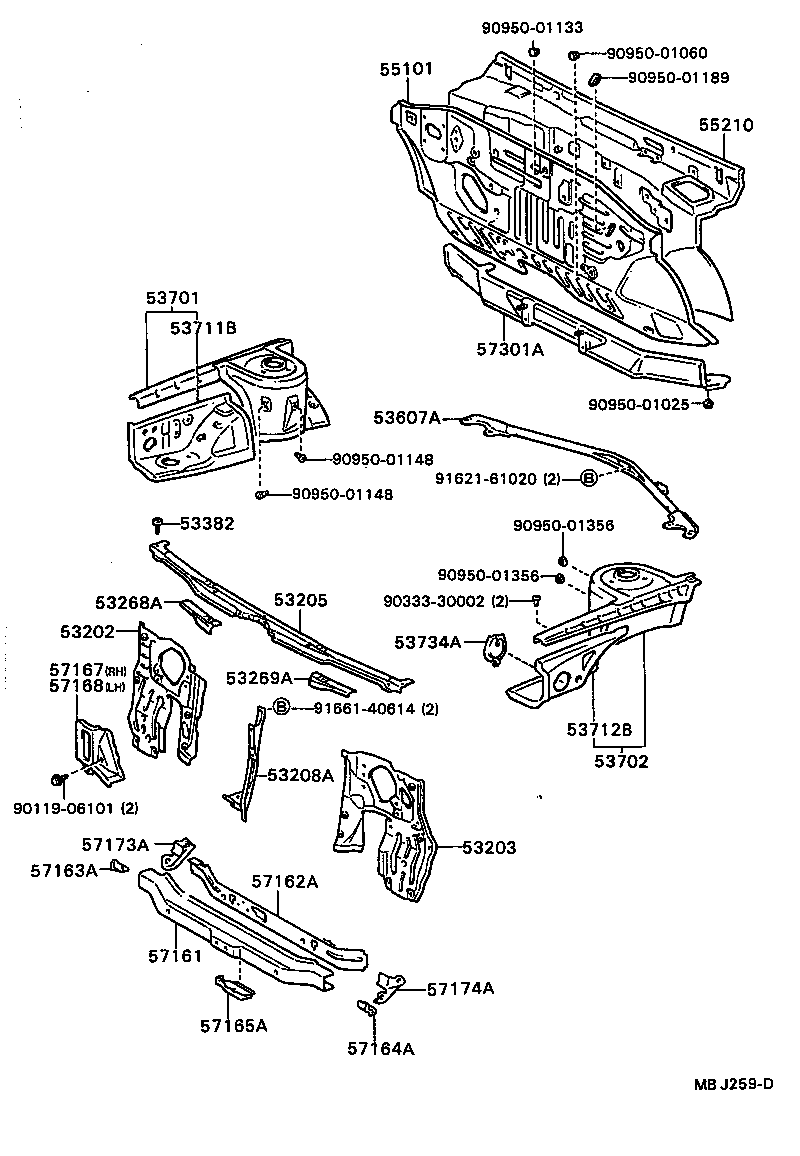 53208-20060 SUPPORT SUB-ASSY, HOOD LOCK product image