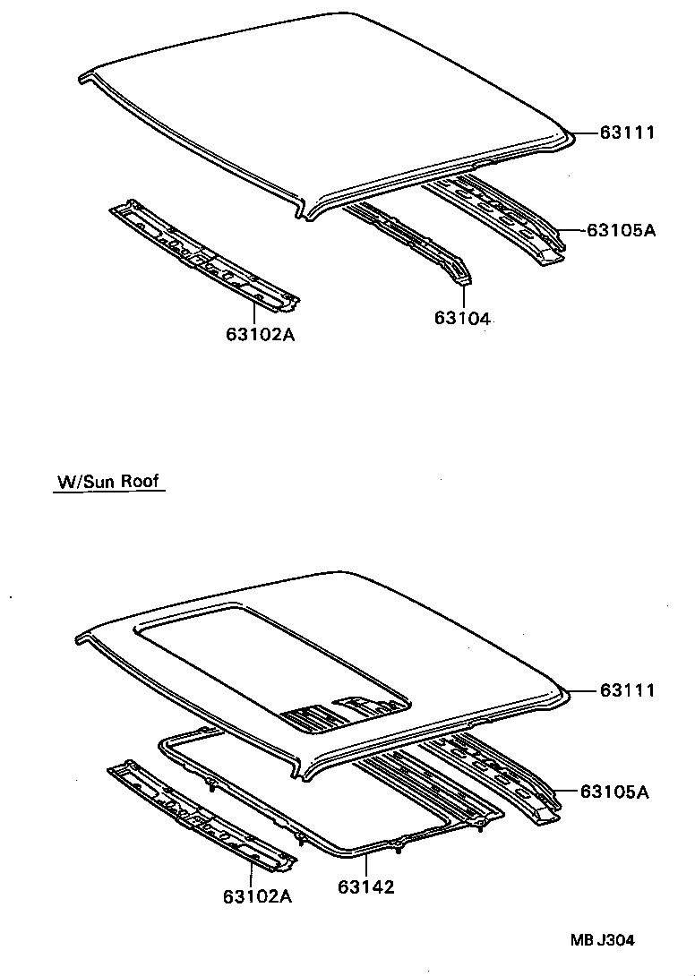 63132-20110 PANEL SUB-ASSY, WINDSHIELD HEADER product image