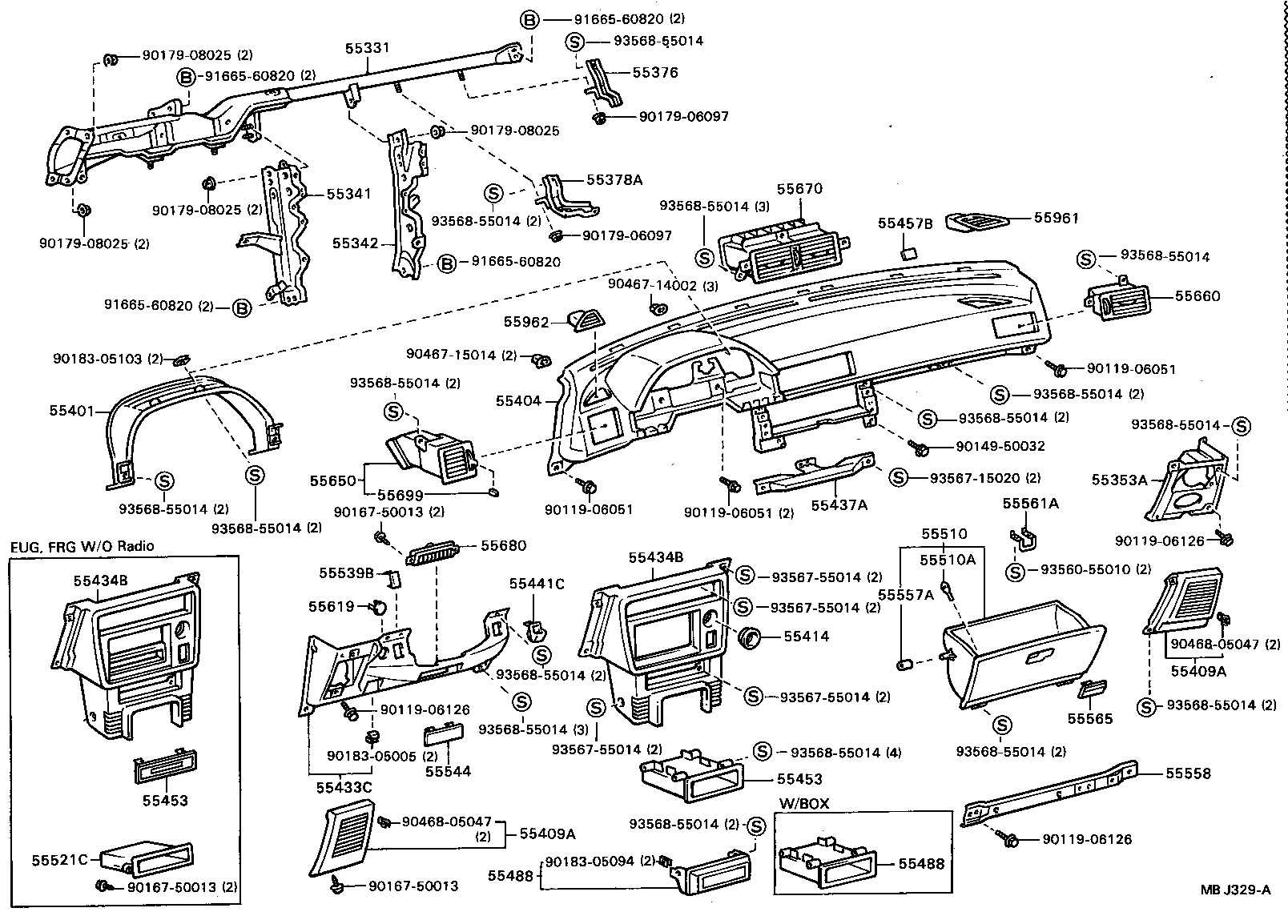 55307-20060 BRACE, INSTRUMENT PANEL, NO.2 product image