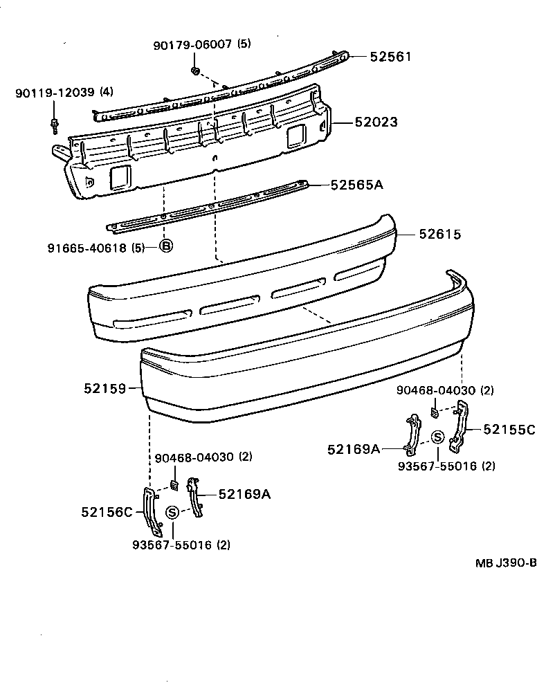 52159-20908 COVER, REAR BUMPER product image