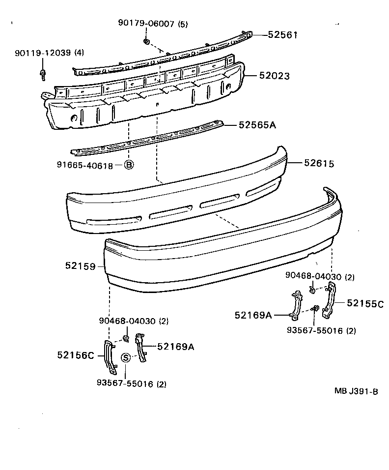52159-20908 COVER, REAR BUMPER product image