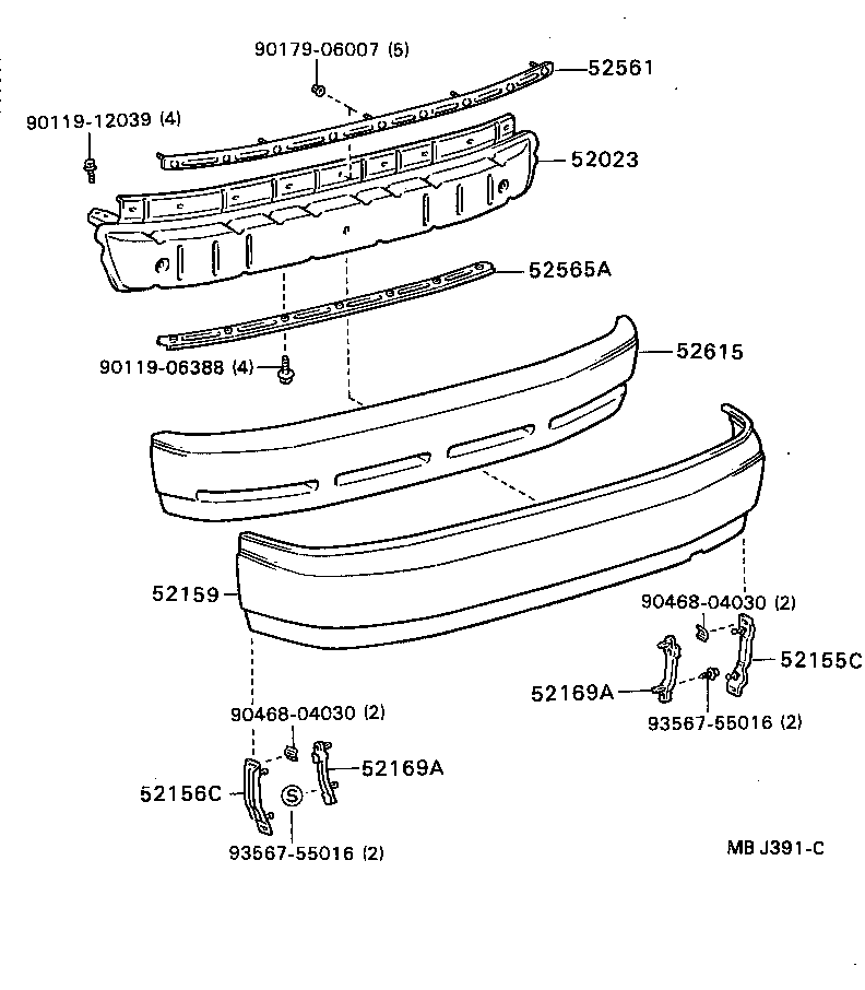 52159-20210-01 COVER, REAR BUMPER product image