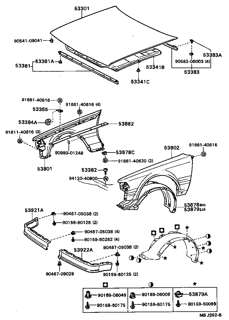 53876-20110 LINER, FRONT FENDER, LH product image