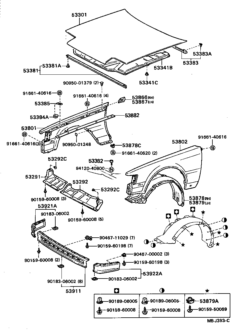 53292-20030 SEAL, RADIATOR SUPPORT TO FRAME, LH product image