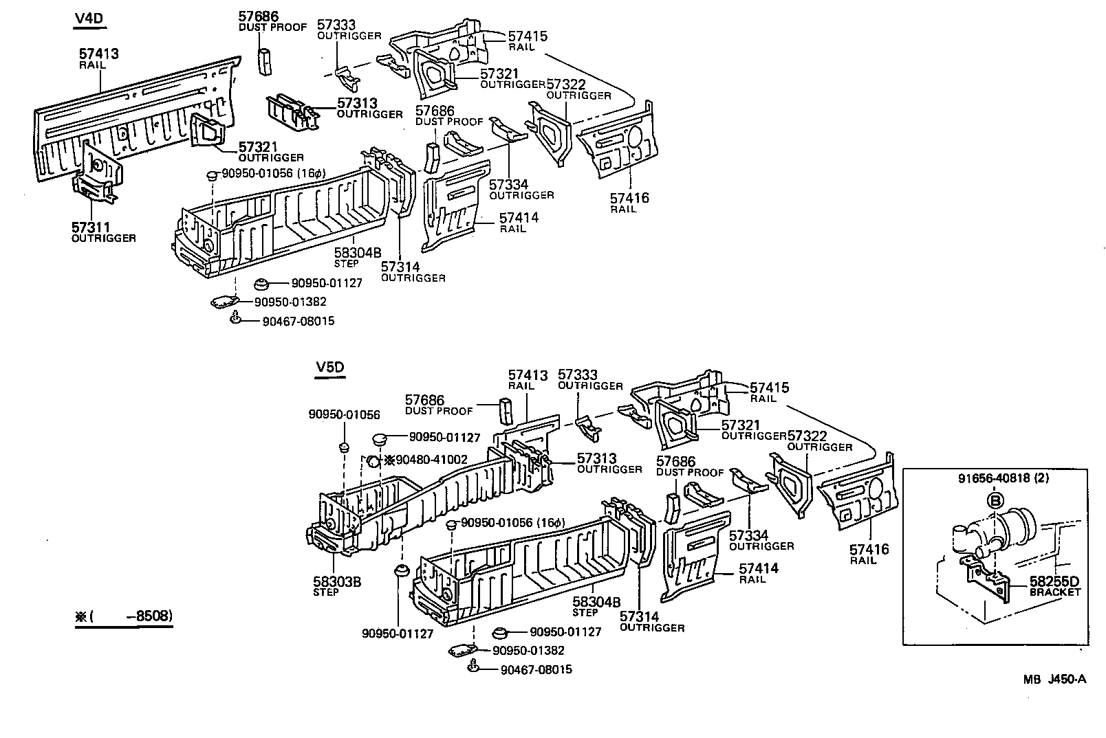 57075-95J00 BRACKET SUB-ASSY, UPPER CONTROL LINK, RH product image