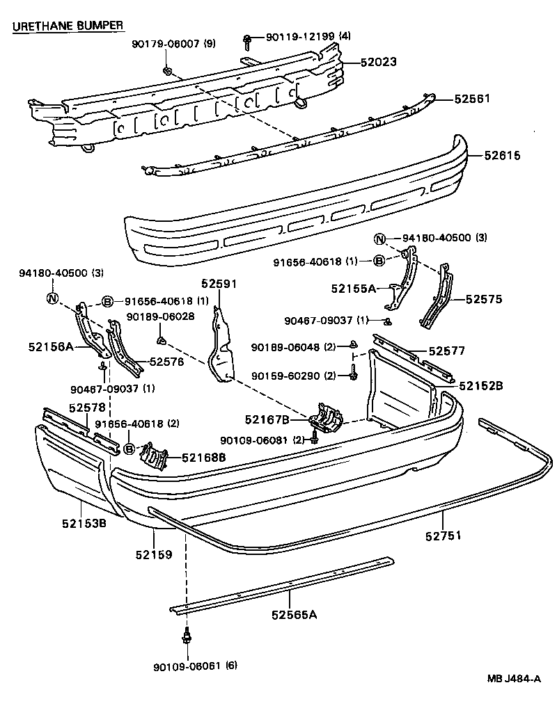 52155-20150 SUPPORT, REAR BUMPER SIDE, RH product image