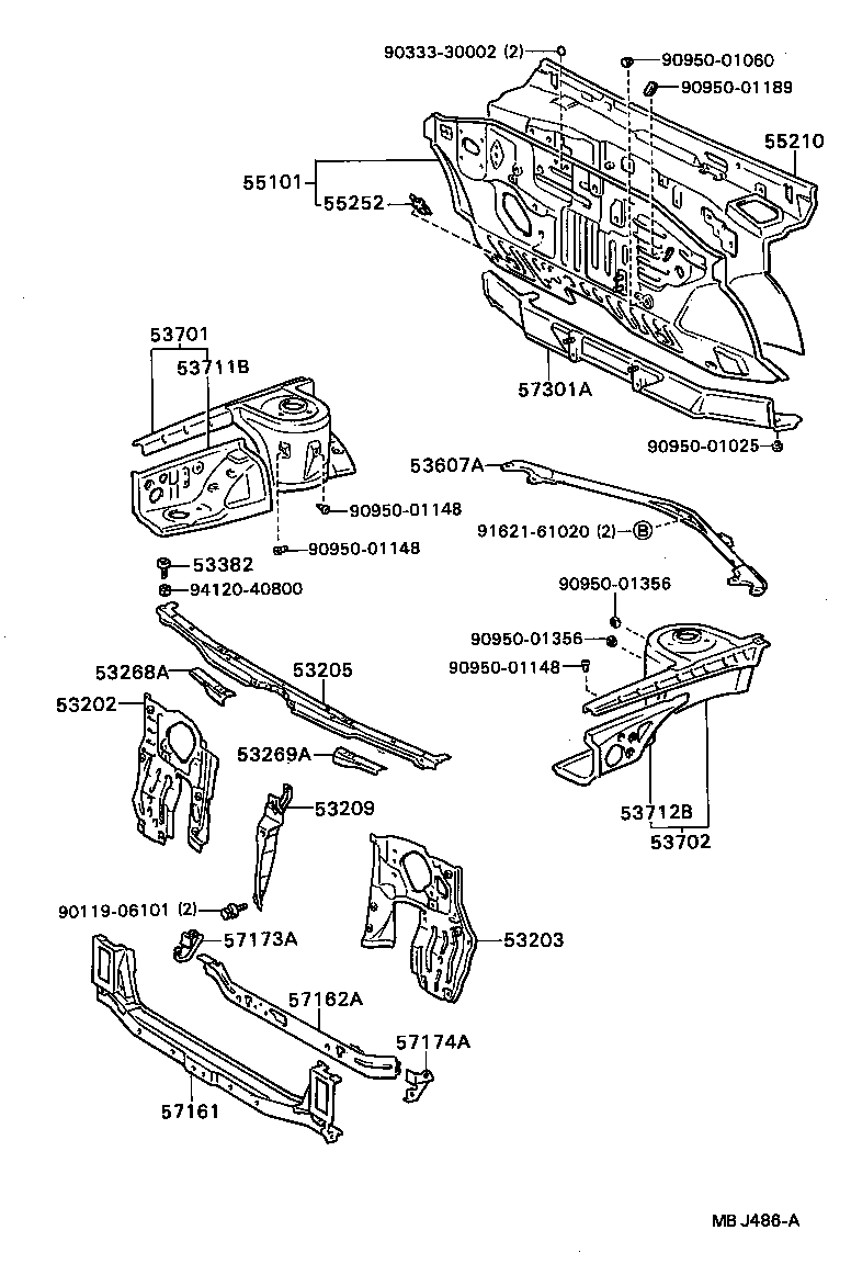 57163-20060 REINFORCEMENT, FRONT CROSSMEMBER, NO.1 RH product image