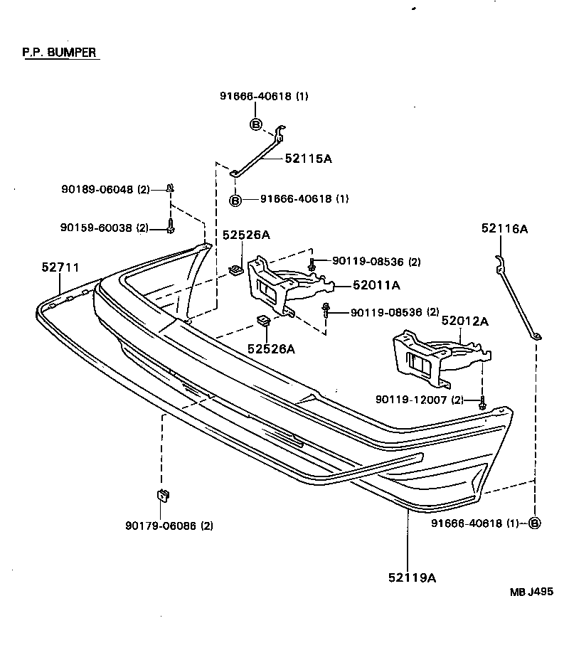 52115-20120 SUPPORT, FRONT BUMPER SIDE, RH product image