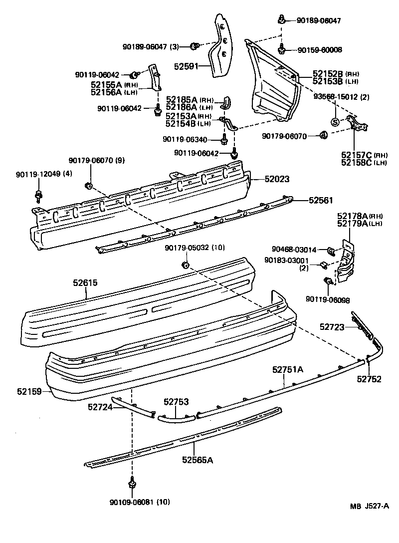 52159-12460 COVER, REAR BUMPER product image