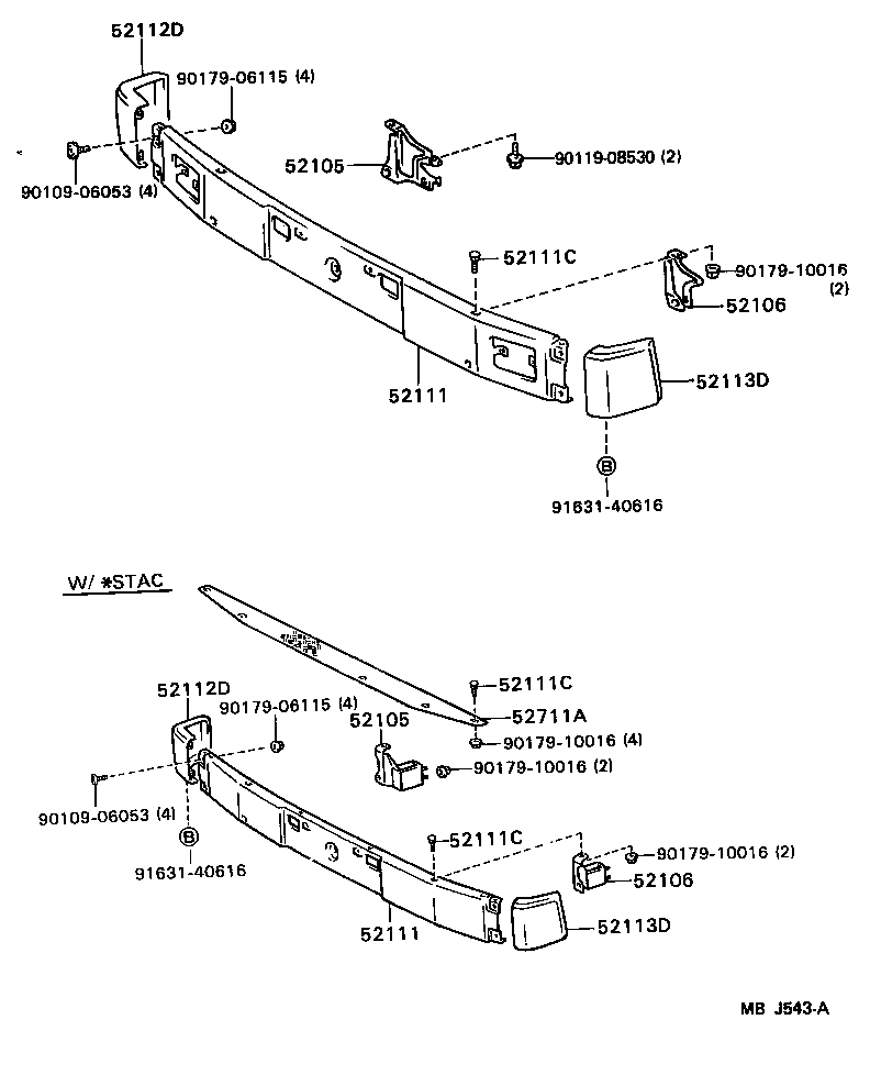 52082-95010 STAY SUB-ASSY, FRONT BUMPER, LH product image