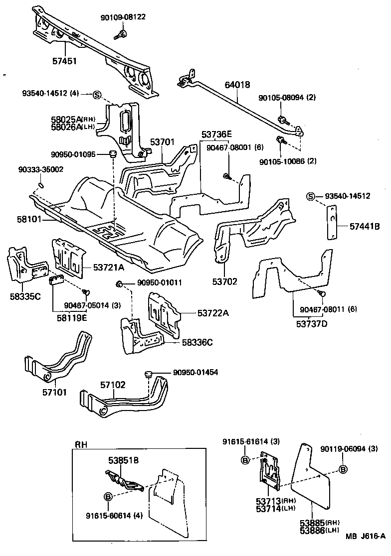 57012-95010 MEMBER SUB-ASSY, FRONT SIDE, LH product image