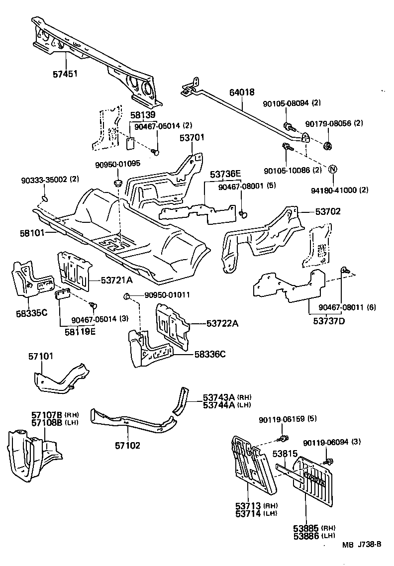 53722-95403 APRON, FRONT FENDER, NO.2 LH product image