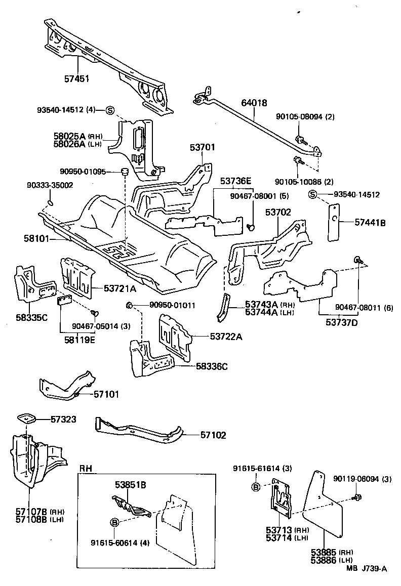 53722-95403 APRON, FRONT FENDER, NO.2 LH product image