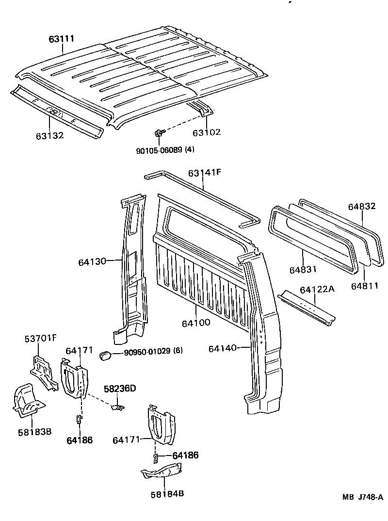 63132-95420 PANEL, WINDSHIELD HEADER, INNER product image