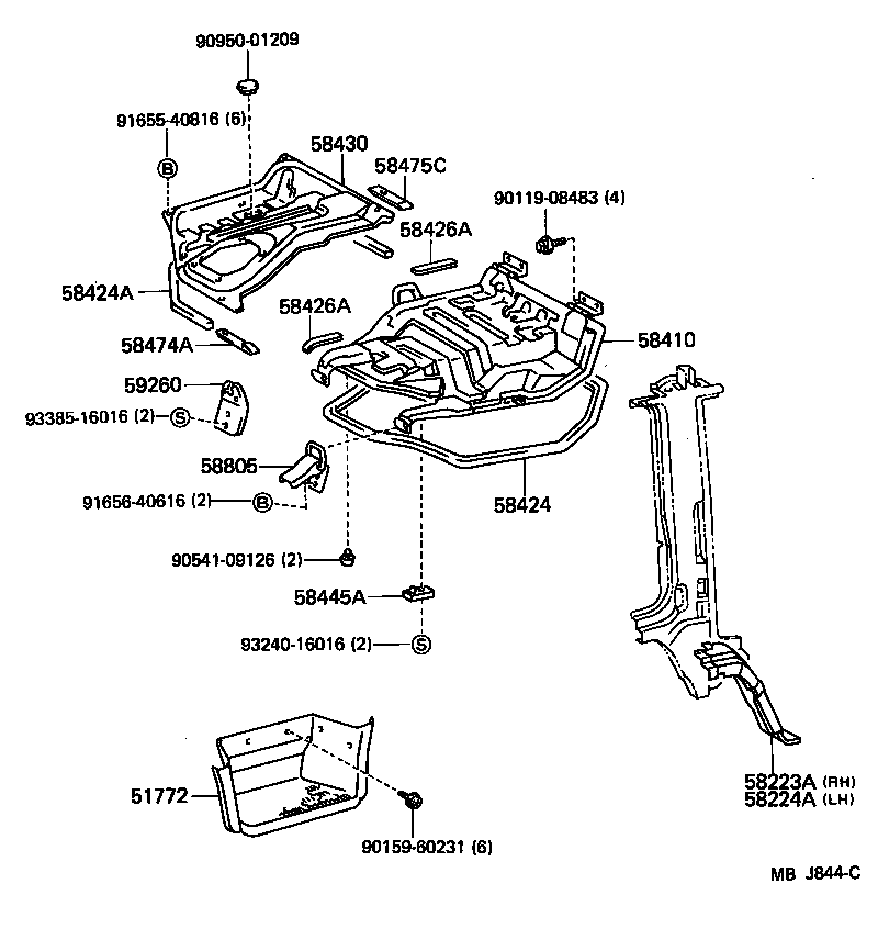 57012-95010 MEMBER SUB-ASSY, FRONT SIDE, LH product image