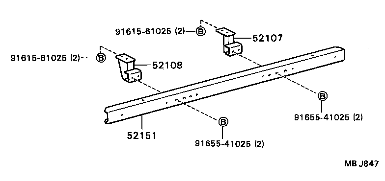 52707-93100 STAY SUB-ASSY, REAR BUMPER, LH product image