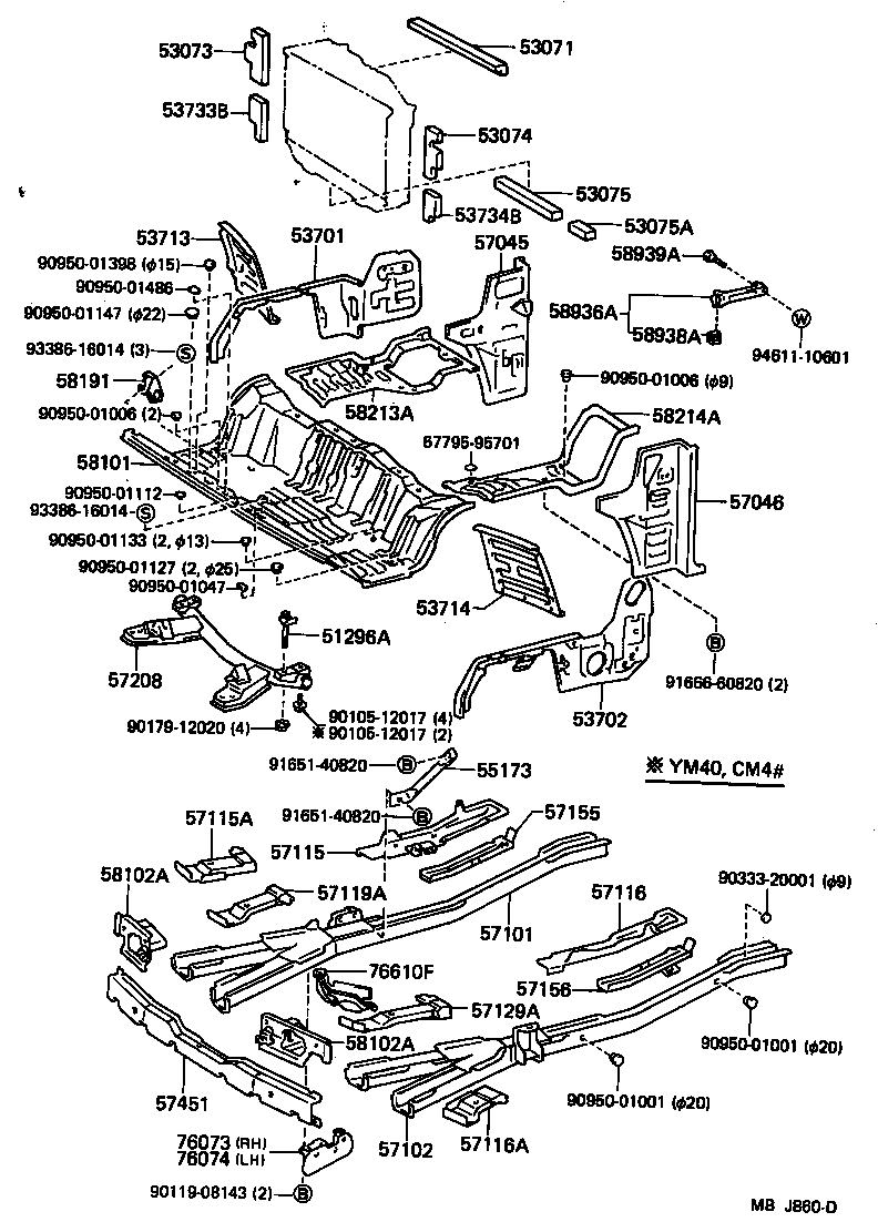 57106-95702 PLATE SUB-ASSY, FRONT SIDE MEMBER, CENTER LH product image