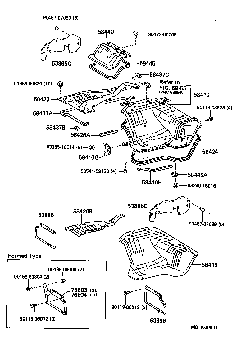 57102-95708 MEMBER SUB-ASSY, FRONT SIDE, LH product image