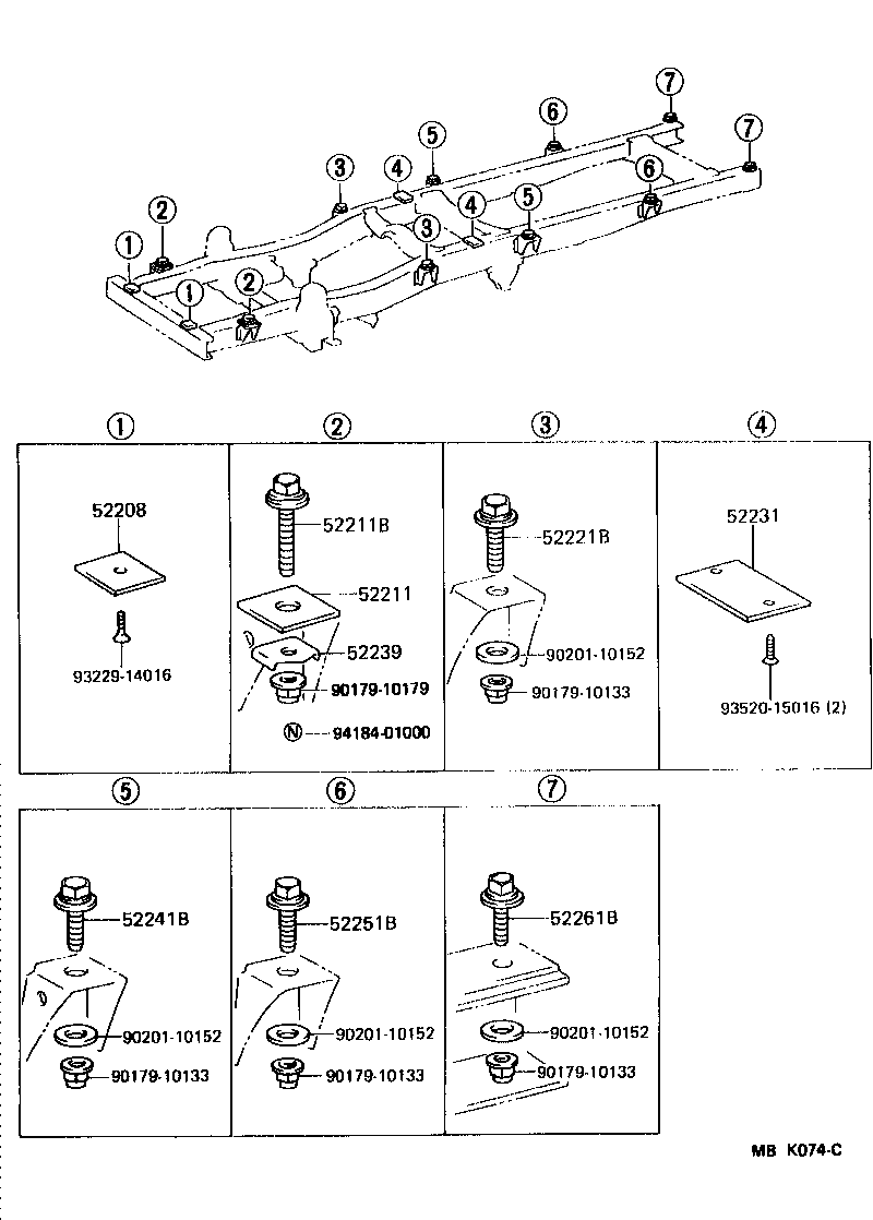 90105-10074 BOLT(FOR BODY MOUNTING NO.1 CUSHION) product image
