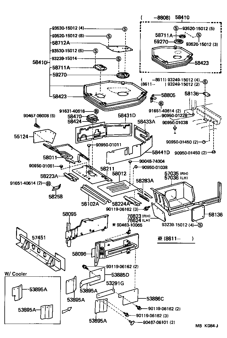 53886-26010 SEAL, FENDER APRON MUDGUARD, LH product image
