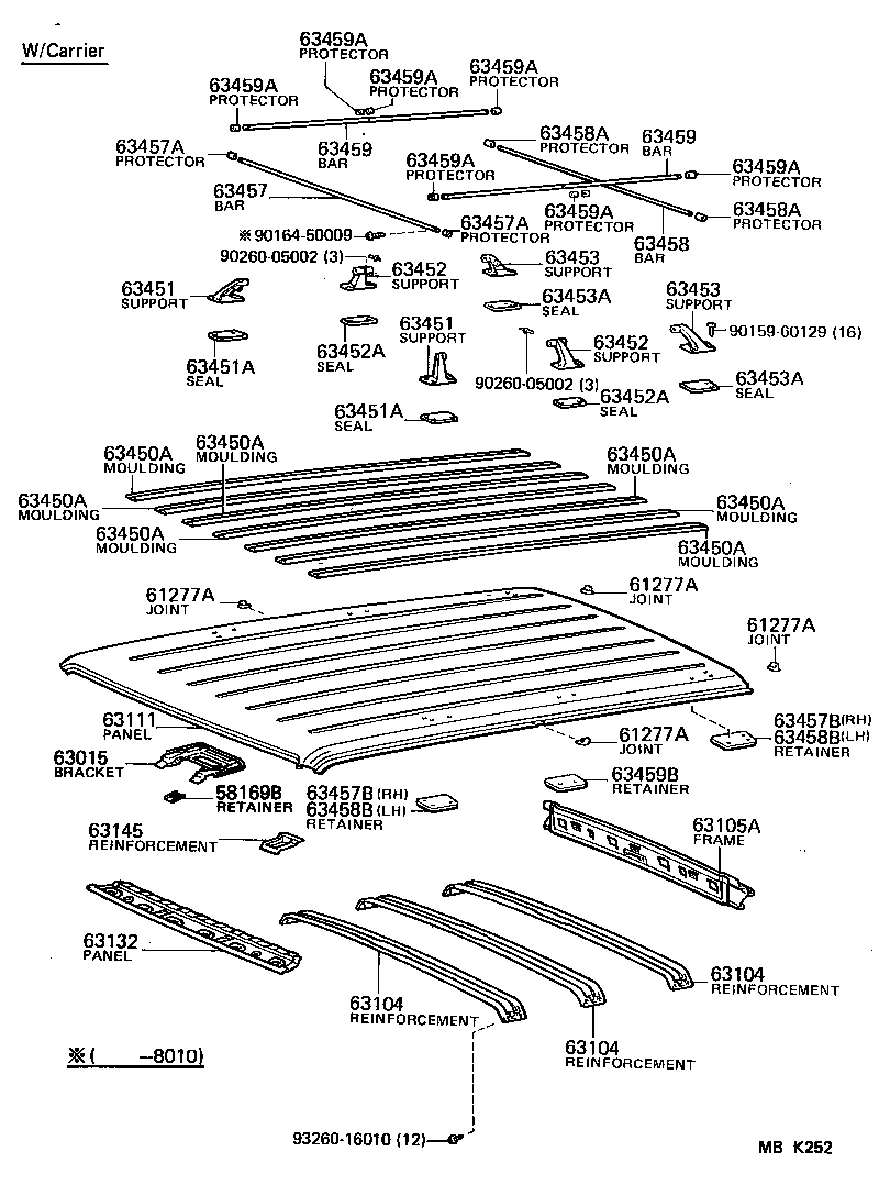 63045-90A00 REINFORCEMENT SUB-ASSY, ROOF PANEL, CENTER product image