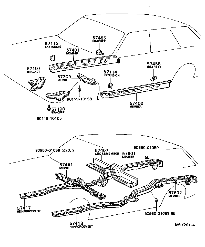 57114-12040 EXTENSION, FRONT SIDE MEMBER, LH product image