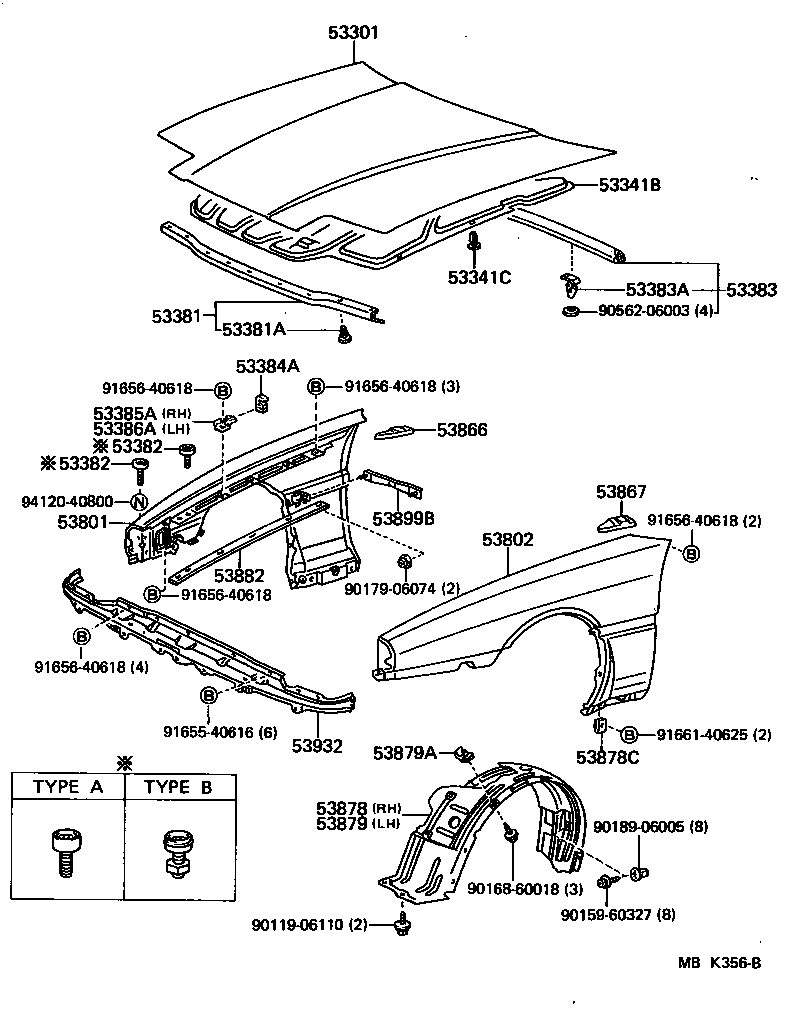 53875-14180 LINER, FRONT FENDER, RH product image