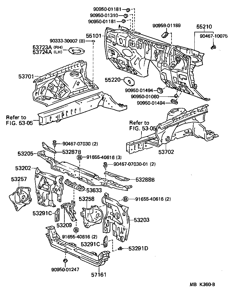 90467-07070 CLIP, RADIATOR SUPPORT TO FRAME product image