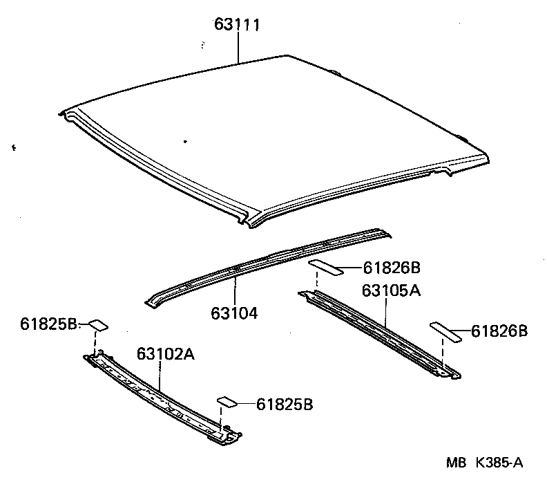 63102-14100 PANEL SUB-ASSY, WINDSHIELD HEADER product image