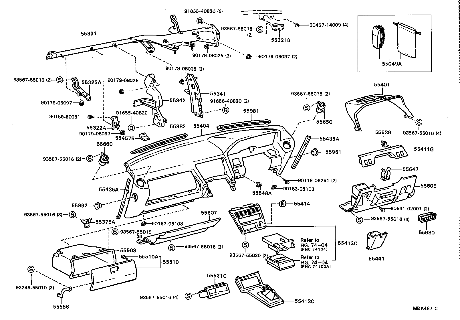 55307-24020 BRACE, INSTRUMENT PANEL, NO.2 product image
