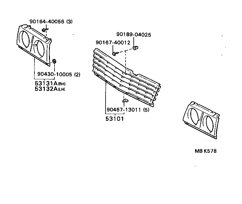 53131-20260 DOOR, HEADLAMP, RH product image