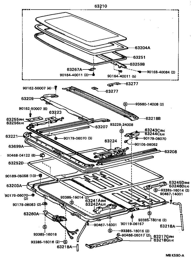 63147-20020 BRACKET, ROOF PANEL REINFORCEMENT product image