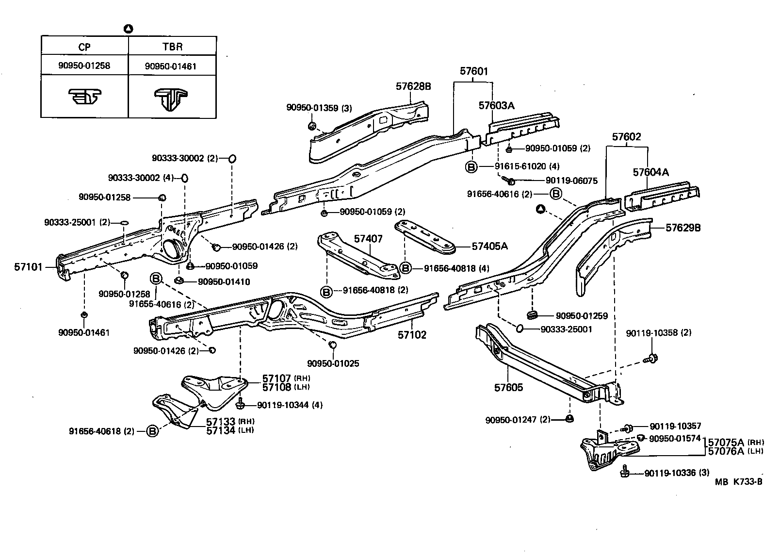 57102-17900 MEMBER SUB-ASSY, FRONT SIDE, LH product image