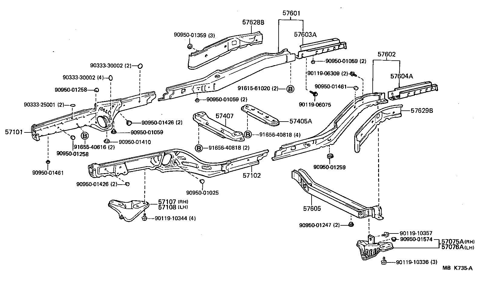 57102-17902 MEMBER SUB-ASSY, FRONT SIDE, LH product image