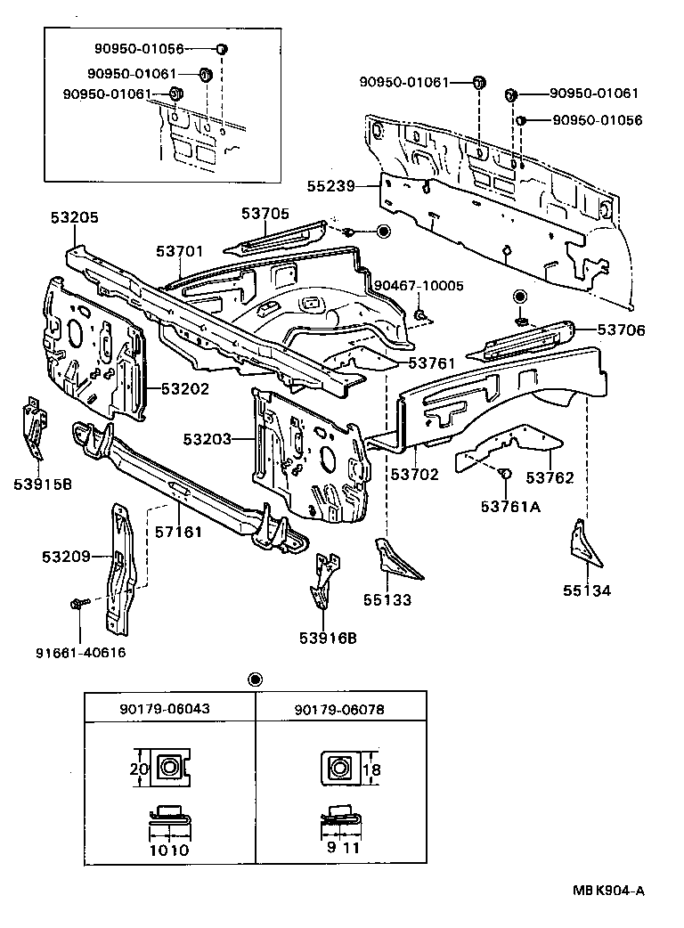 53203-95112 SUPPORT SUB-ASSY, RADIATOR, LH product image